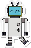 sticker of a cute cartoon robot vector