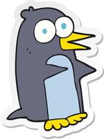 sticker of a cartoon penguin vector