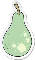 sticker of a cartoon pear vector