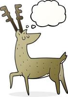 freehand drawn thought bubble cartoon stag vector