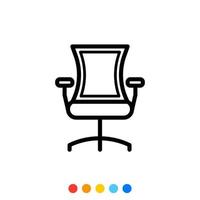 Office chair icon, Vector and Illustration.