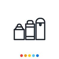 Water bottle icon, Reduce plastic waste, Zero waste, Vector. vector