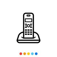 icono de teléfono fijo, vector e ilustración.