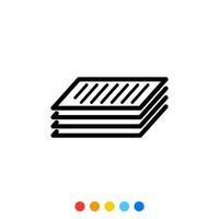 Simple document icon, Stack of Paper icon, Document sheet. vector