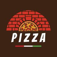 el ícono de la pizza en la estufa hace un logo para un negocio de pizzas vector