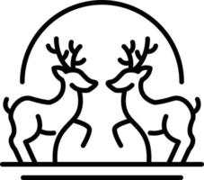 icono de pareja de ciervos con estilo vectorial vector