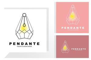 Home Decoration Hanging Lamp Logo, Home Furniture Design Vector