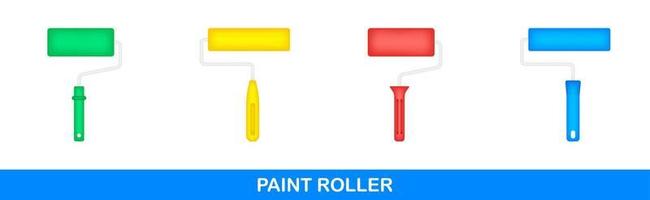 Set of Paint roller isolated on white background vector