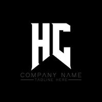 diseño del logotipo de la letra hc. letras iniciales del icono del logotipo de hc gaming para empresas de tecnología. plantilla de diseño de logotipo mínimo tech letter hc. vector de diseño de letras hc con colores blanco y negro. hc