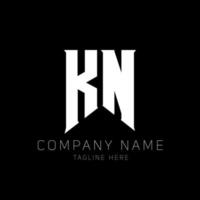 KN Letter Logo Design. Initial letters KN gaming's logo icon for technology companies. Tech letter KN minimal logo design template. KN letter design vector with white and black colors. KN