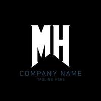 diseño del logotipo de la letra mh. Letras iniciales del icono del logotipo de mh gaming para empresas de tecnología. plantilla de diseño de logotipo mínimo tech letter mh. vector de diseño de letra mh con colores blanco y negro. mh