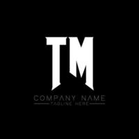 diseño del logotipo de la letra tm. letras iniciales tm icono del logotipo de juegos para empresas de tecnología. plantilla de diseño de logotipo mínimo tech letter tm. vector de diseño de letra tm con colores blanco y negro. t.m.