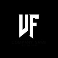 VF Letter Logo Design. Initial letters VF gaming's logo icon for technology companies. Tech letter VF minimal logo design template. V F letter design vector with white and black colors. vf, v f