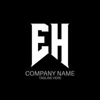 EH Letter Logo Design. Initial letters EH gaming's logo icon for technology companies. Tech letter EH minimal logo design template. EH letter design vector with white and black colors. EH