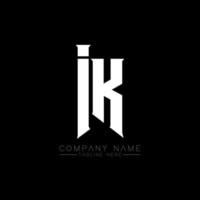 IK Letter Logo Design. Initial letters IK gaming's logo icon for technology companies. Tech letter IK minimal logo design template. IK letter design vector with white and black colors. IK