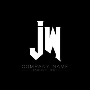 JW Letter Logo Design. Initial letters JW gaming's logo icon for technology companies. Tech letter JW minimal logo design template. JW letter design vector with white and black colors. JW