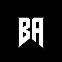 BA Letter Logo Design. Initial letters BA gaming's logo icon for technology companies. Tech letter BA minimal logo design template. BA letter design vector with white and black colors. BA