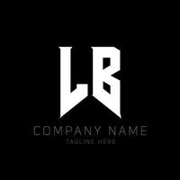 diseño del logotipo de la letra lb. letras iniciales lb icono del logotipo de juegos para empresas de tecnología. plantilla de diseño de logotipo mínimo tech letter lb. Vector de diseño de letras lb con colores blanco y negro. libras