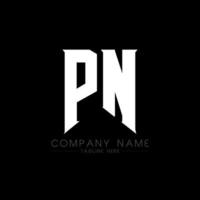 diseño del logotipo de la letra pn. letras iniciales pn icono del logotipo de juegos para empresas de tecnología. plantilla de diseño de logotipo mínimo tech letter pn. pn vector de diseño de letras con colores blanco y negro. pn