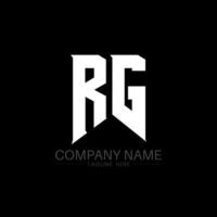 diseño de logotipo de letra rg. letras iniciales del icono del logotipo de rg gaming para empresas de tecnología. plantilla de diseño de logotipo mínimo rg de letra técnica. vector de diseño de letra rg con colores blanco y negro. rg