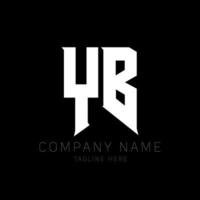 YB Letter Logo Design. Initial letters YB gaming's logo icon for technology companies. Tech letter YB minimal logo design template. Y B letter design vector with white and black colors. yb, y b