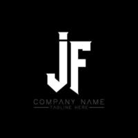 JF Letter Logo Design. Initial letters JF gaming's logo icon for technology companies. Tech letter JF minimal logo design template. JF letter design vector with white and black colors. JF