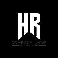 HR Letter Logo Design. Initial letters HR gaming's logo icon for technology companies. Tech letter HR minimal logo design template. HR letter design vector with white and black colors. HR