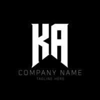KA Letter Logo Design. Initial letters KA gaming's logo icon for technology companies. Tech letter KA minimal logo design template. KA letter design vector with white and black colors. KA