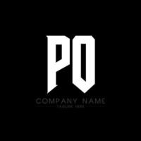 PO Letter Logo Design. Initial letters PO gaming's logo icon for technology companies. Tech letter PO minimal logo design template. PO letter design vector with white and black colors. PO