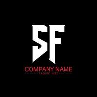 diseño de logotipo de letra sf. letras iniciales del icono del logotipo de sf gaming para empresas de tecnología. plantilla de diseño de logotipo mínimo tech letter sf. vector de diseño de letra sf con colores blanco y negro. s.f.