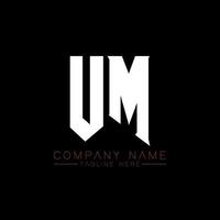 UM Letter Logo Design. Initial letters UM gaming's logo icon for technology companies. Tech letter UM minimal logo design template. UM letter design vector with white and black colors. UM