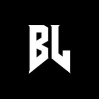 BL Letter Logo Design. Initial letters BL gaming's logo icon for technology companies. Tech letter BL minimal logo design template. BL letter design vector with white and black colors. BL