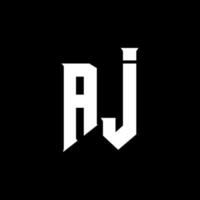 diseño del logotipo de la letra aj. letras iniciales aj icono del logotipo de juegos para empresas de tecnología. plantilla de diseño de logotipo mínimo tech letter aj. vector de diseño de letras aj con colores blanco y negro. aj