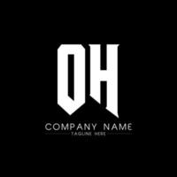 OH Letter Logo Design. Initial letters OH gaming's logo icon for technology companies. Tech letter OH minimal logo design template. OH letter design vector with white and black colors. OH