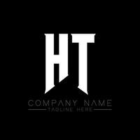 diseño del logotipo de la letra ht. letras iniciales ht icono del logotipo de juegos para empresas de tecnología. plantilla de diseño de logotipo mínimo tech letter ht. vector de diseño de letra ht con colores blanco y negro. hora