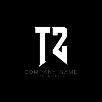 TZ Letter Logo Design. Initial letters TZ gaming's logo icon for technology companies. Tech letter TZ minimal logo design template. TZ letter design vector with white and black colors. TZ