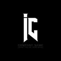 diseño de logotipo de letra ic. letras iniciales del icono del logotipo de ic gaming para empresas de tecnología. plantilla de diseño de logotipo mínimo de letra técnica ic. vector de diseño de letras ic con colores blanco y negro. ic