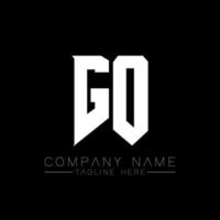 GO Letter Logo Design. Initial letters GO gaming's logo icon for technology companies. Tech letter GO minimal logo design template. GO letter design vector with white and black colors. GO