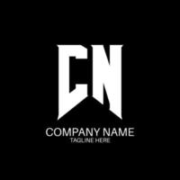 CN Letter Logo Design. Initial letters CN gaming's logo icon for technology companies. Tech letter CN minimal logo design template. CN letter design vector with white and black colors. CN
