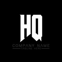 HQ Letter Logo Design. Initial letters HQ gaming's logo icon for technology companies. Tech letter HQ minimal logo design template. HQ letter design vector with white and black colors. HQ