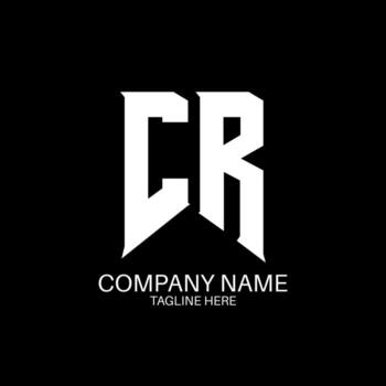 CR Letter Logo Design. Initial letters CR gaming's logo icon for technology companies. Tech letter CR minimal logo design template. CR letter design vector with white and black colors. CR