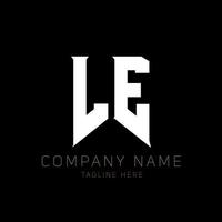 LE Letter Logo Design. Initial letters LE gaming's logo icon for technology companies. Tech letter LE minimal logo design template. LE letter design vector with white and black colors. LE