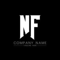 diseño del logotipo de la letra nf. letras iniciales del icono del logotipo de nf gaming para empresas de tecnología. plantilla de diseño de logotipo mínimo de letra técnica nf. vector de diseño de letras nf con colores blanco y negro. nf