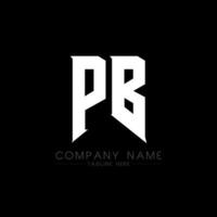 PB Letter Logo Design. Initial letters PB gaming's logo icon for technology companies. Tech letter PB minimal logo design template. PB letter design vector with white and black colors. PB