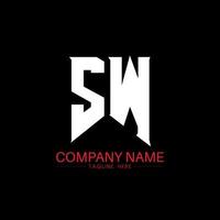SW Letter Logo Design. Initial letters SW gaming's logo icon for technology companies. Tech letter SW minimal logo design template. SW letter design vector with white and black colors. SW