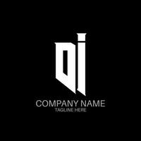 DI Letter Logo Design. Initial letters DI gaming's logo icon for technology companies. Tech letter DI minimal logo design template. DI letter design vector with white and black colors. DI