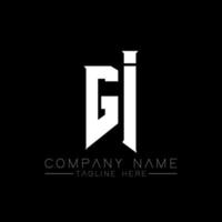 GI Letter Logo Design. Initial letters GI gaming's logo icon for technology companies. Tech letter GI minimal logo design template. GI letter design vector with white and black colors. GI