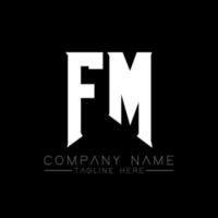 diseño del logotipo de la letra fm. letras iniciales del icono del logotipo de juegos fm para empresas de tecnología. plantilla de diseño de logotipo mínimo tech letter fm. vector de diseño de letra fm con colores blanco y negro. FM