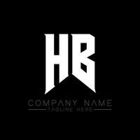 diseño del logotipo de la letra hb. letras iniciales del icono del logotipo de hb gaming para empresas de tecnología. plantilla de diseño de logotipo mínimo tech letter hb. vector de diseño de letras hb con colores blanco y negro. media pensión