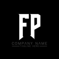 FP Letter Logo Design. Initial letters FP gaming's logo icon for technology companies. Tech letter FP minimal logo design template. FP letter design vector with white and black colors. FP
